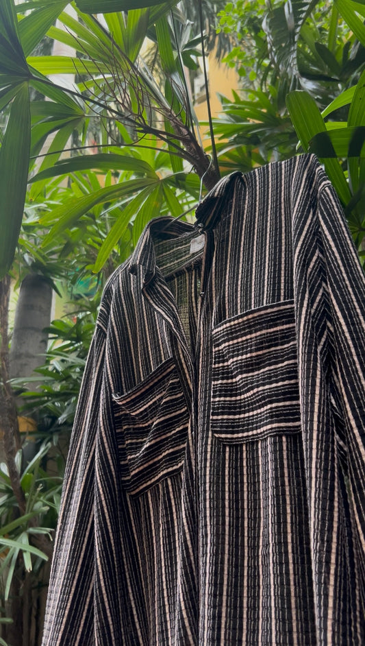 Women's - Strip Black & beige shirt - Elegance Not Extreme