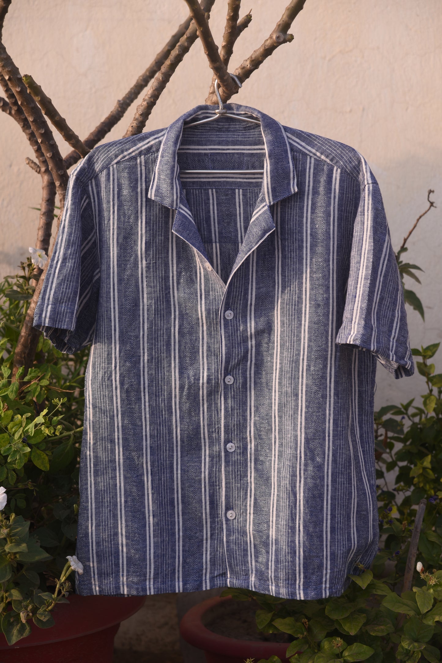 Men's shirt | blue - white lines | luxe - Elegance Not Extreme