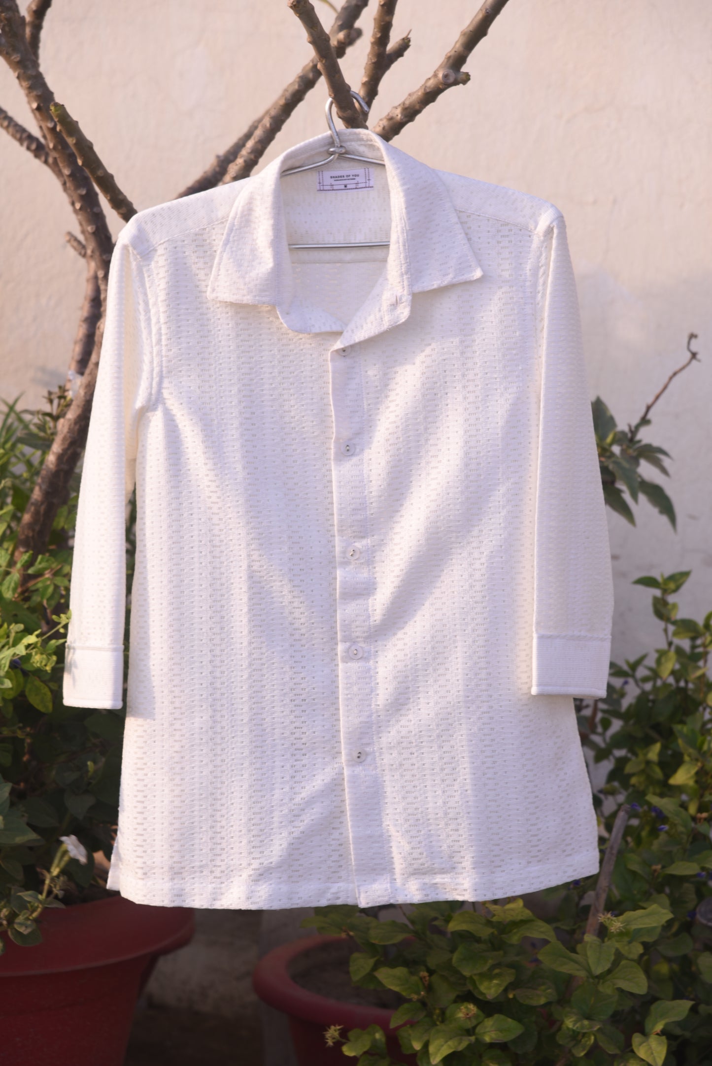 Women's | Hibiscus white Crochet shirt | - Elegance Not Extreme .