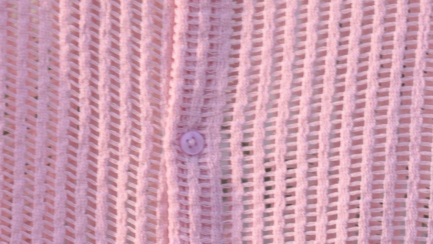 Men's crochet Shirt | luxe | Pink  - Elegance Not Extreme
