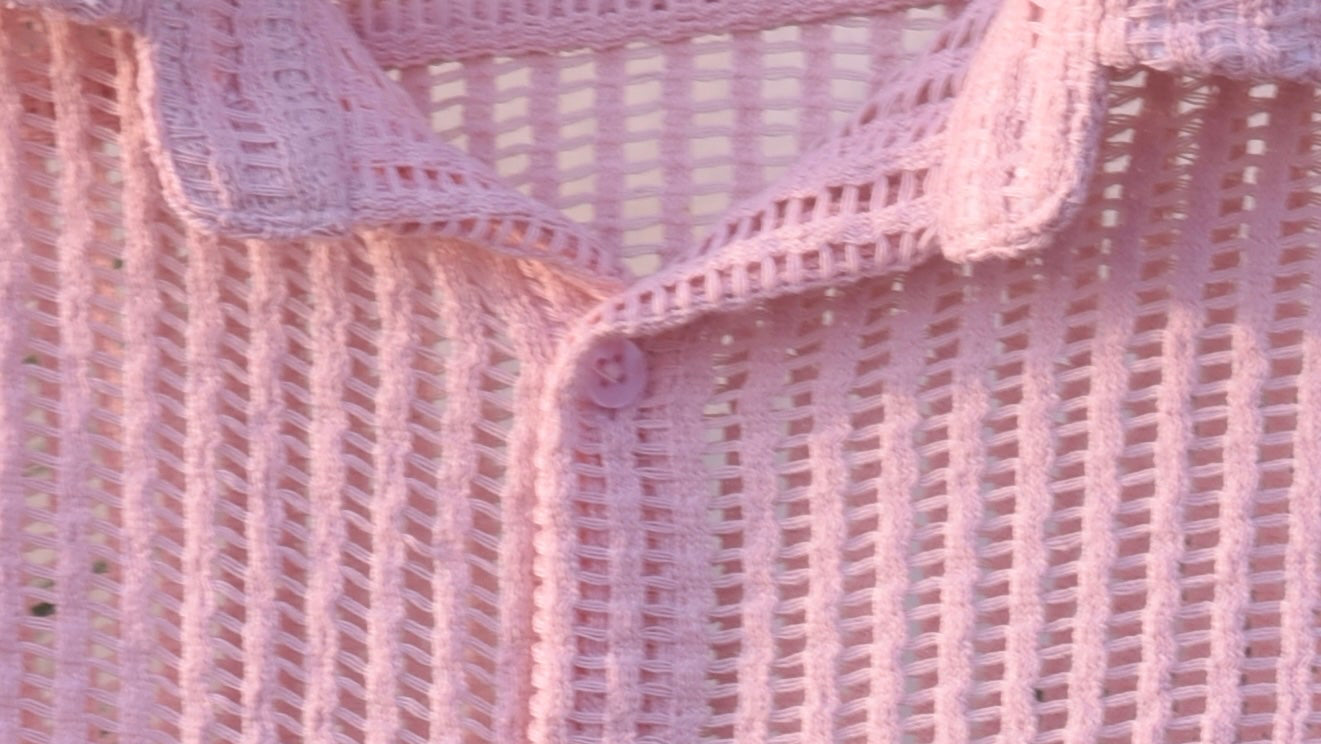 Men's crochet Shirt | luxe | Pink  - Elegance Not Extreme