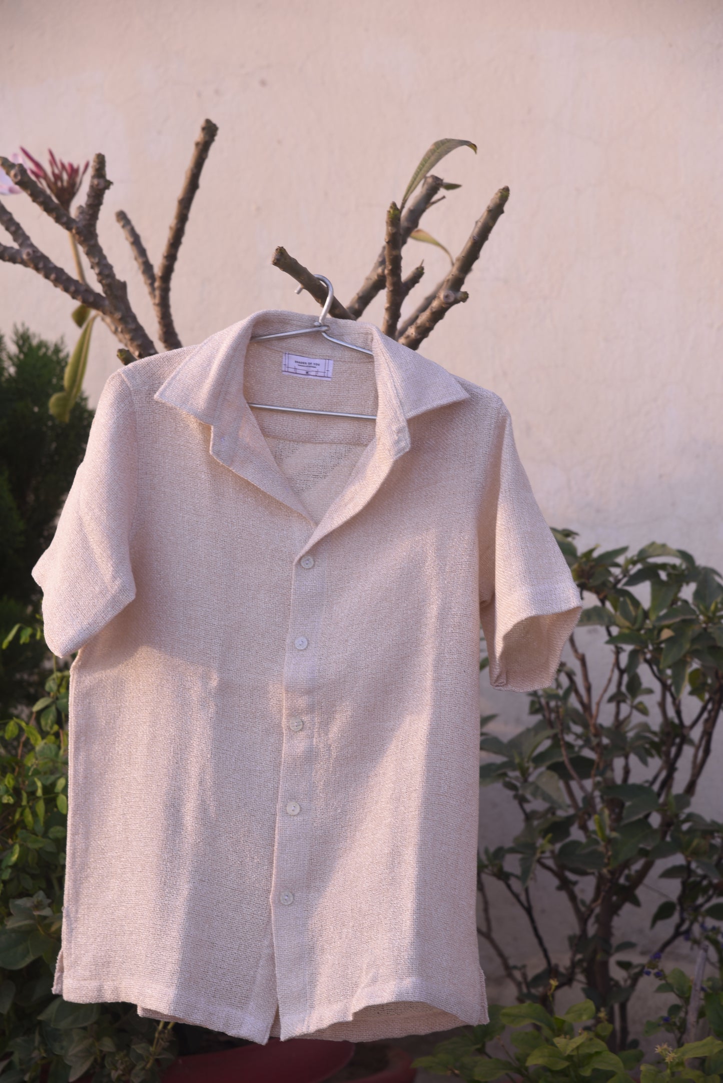 Men's jute shirt | Beige - Elegance  Not Extreme