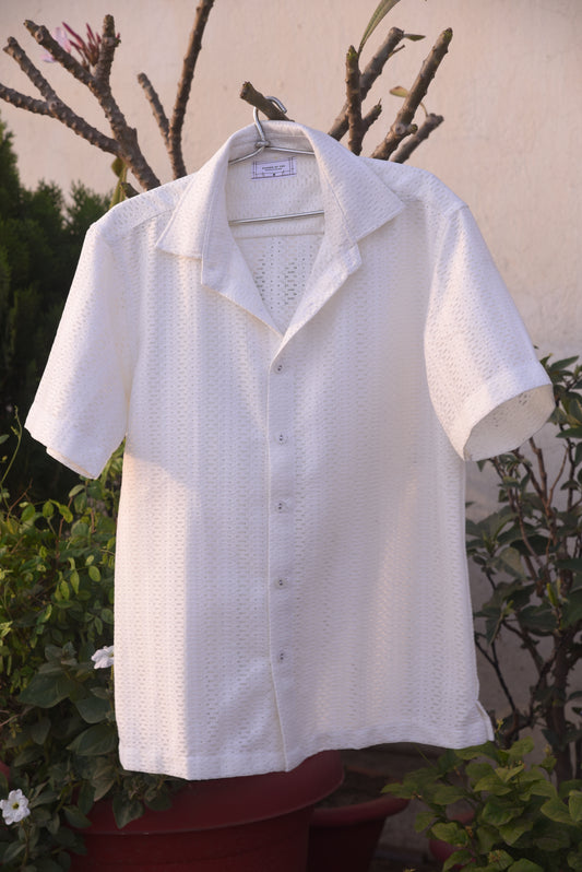 Men's white knit Shirt - Elegance Not Extreme